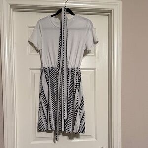 Cupshe Black and White Geometric Mini Dress